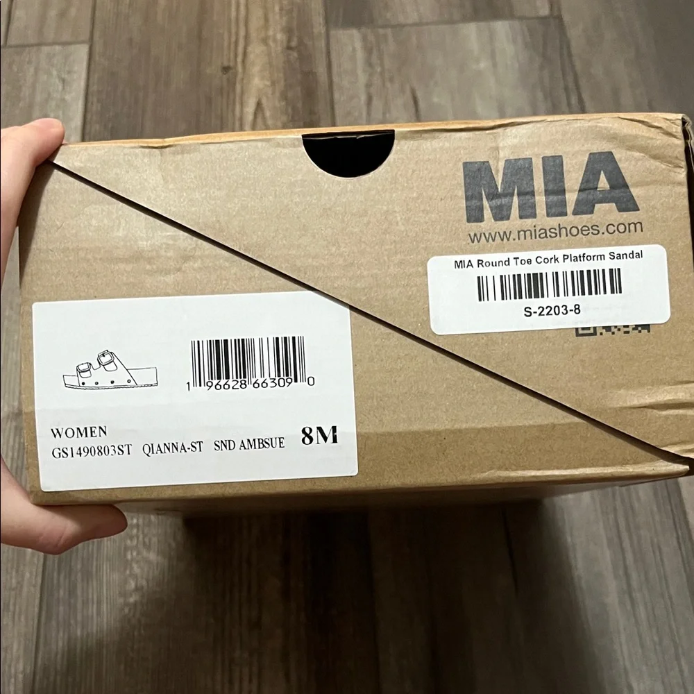 MIA Tan Sandals with Black Buckles - Picture 2 of 10